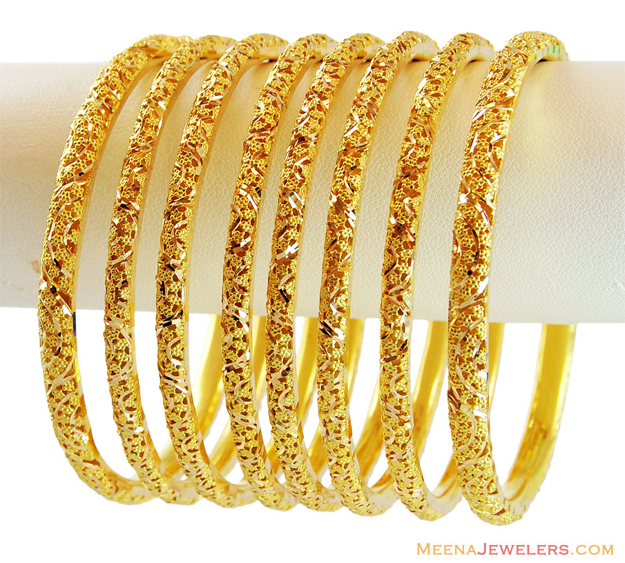 Gold bangles set of 4 with weight Clearance
