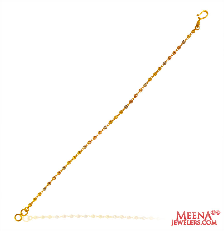 22 Kt Gold Three Tone Bracelet
