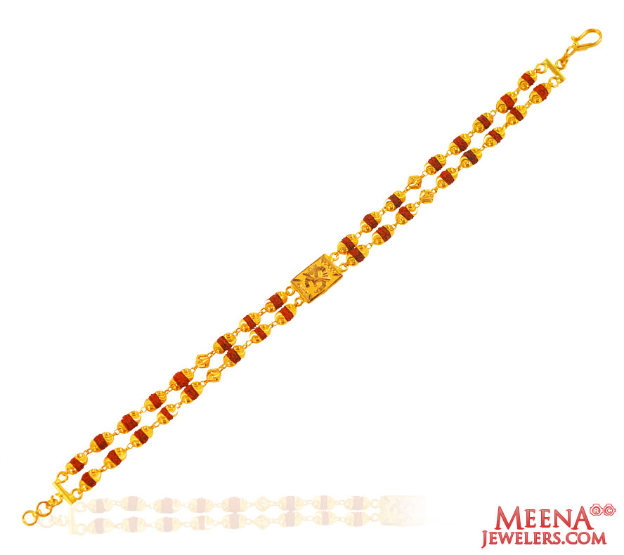 22k Gold Rudraksh Bracelet 