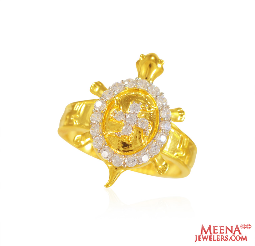 22 K Gold  CZ Ladies Ring
