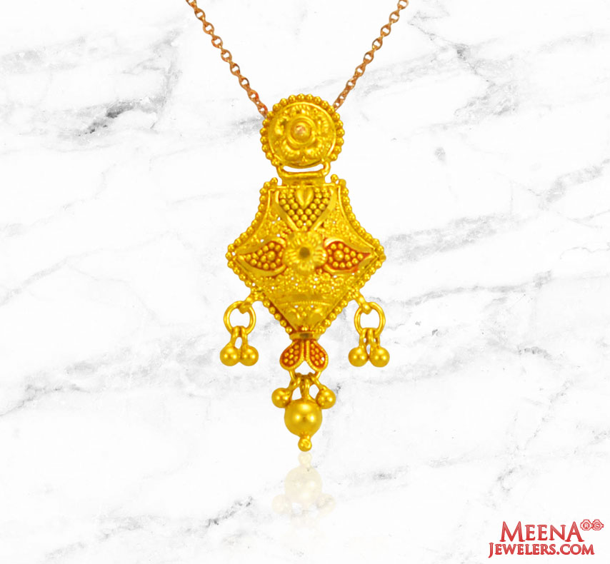 22Kt Gold Two Tone Pendant