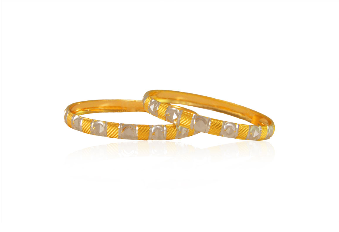 22k Gold Two Tone Baby Bangle