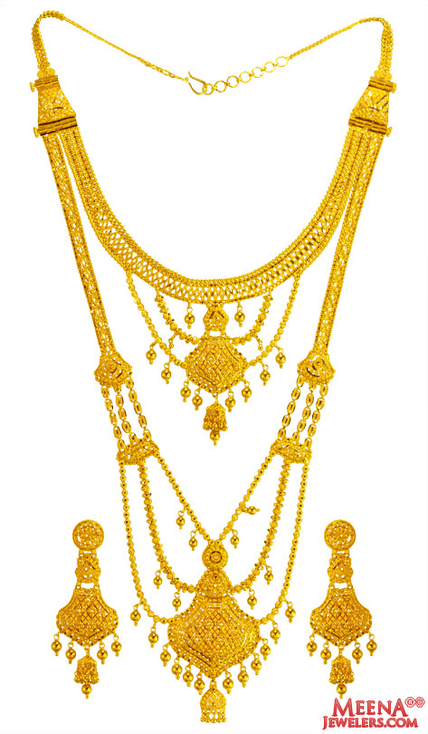 22k Gold 2 in 1 Necklace Set