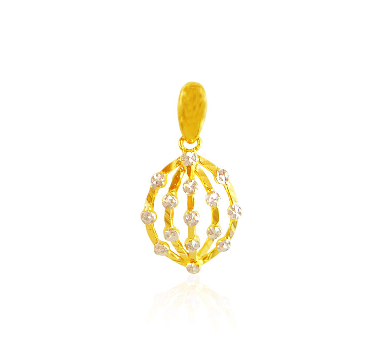 22 Kt Gold Two Tone Pendant