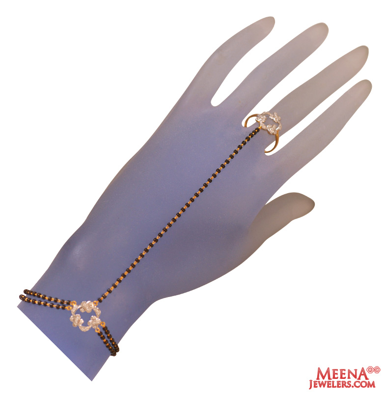 22Kt Gold Black Beads Panja (1 Pc)