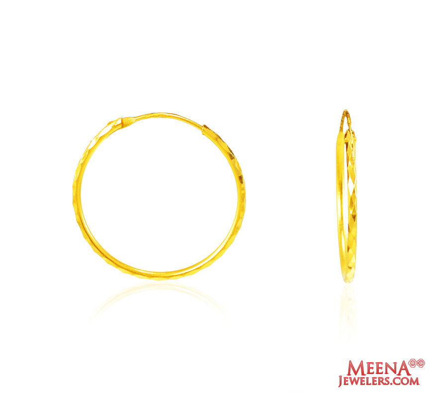 22Kt Gold Fancy Hoop Earrings
