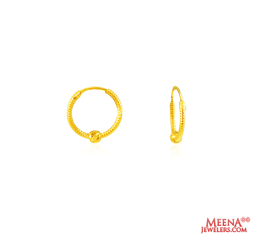 22Kt Gold Fancy Hoop Earrings