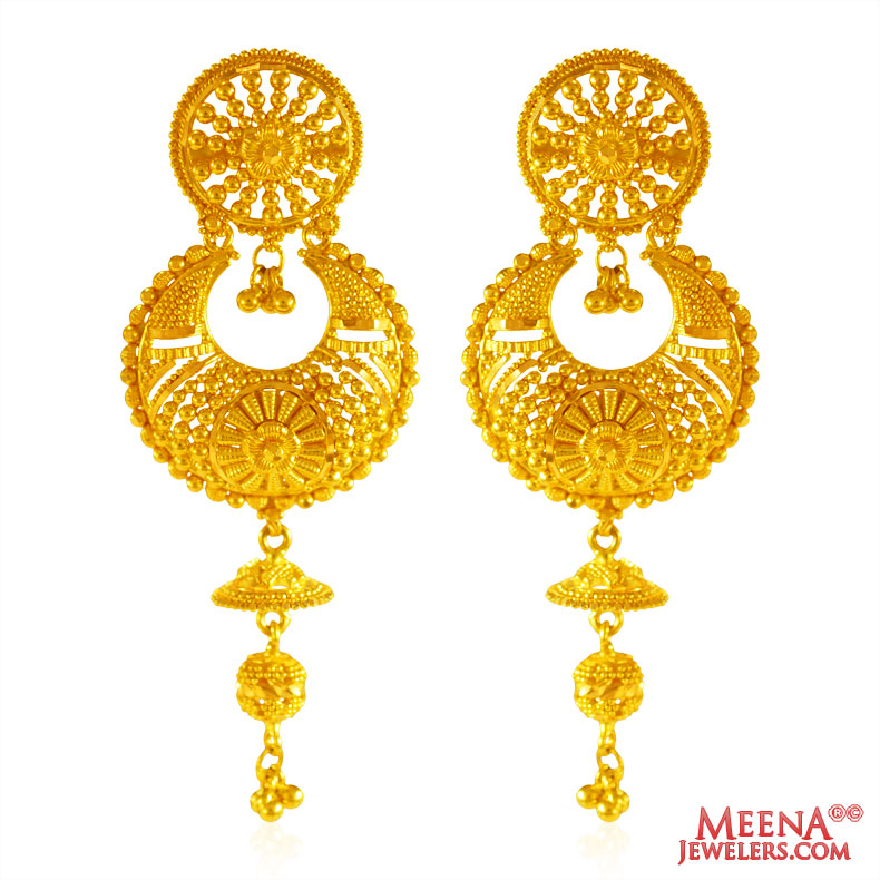 22k Gold Chand Bali Earrings