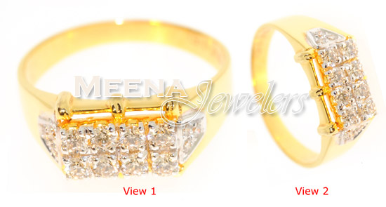 18 Kt Yellow Gold Diamond Ring