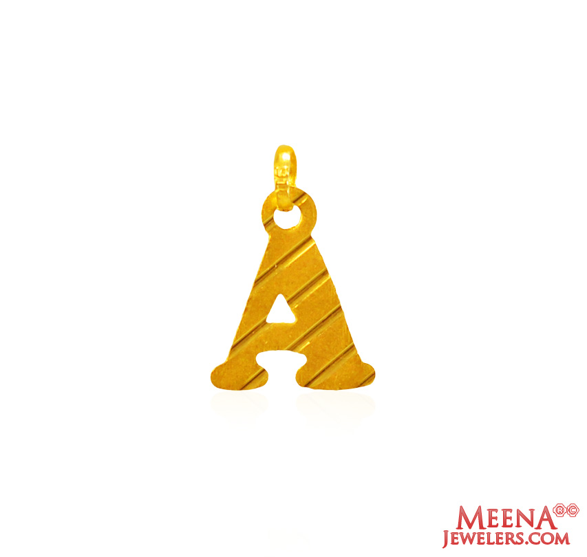 22Kt Gold Inital Pendant (A)