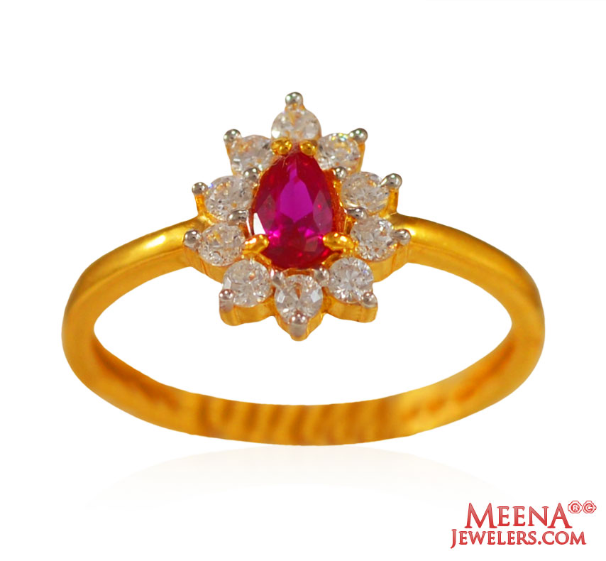 22Kt Gold Cubic Zircon Ring