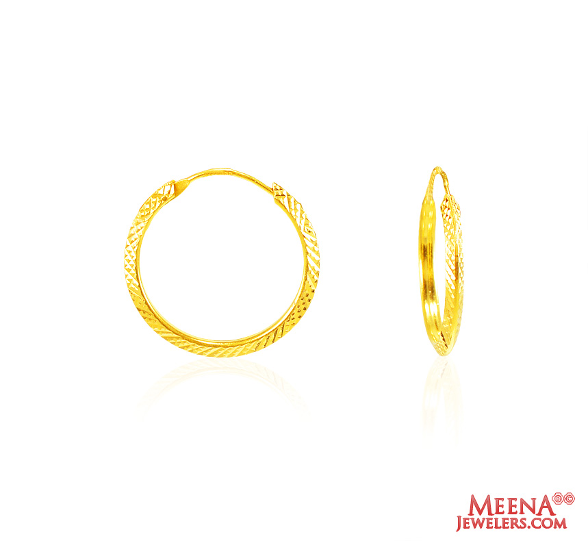 22Kt Gold Fancy Hoop Earrings