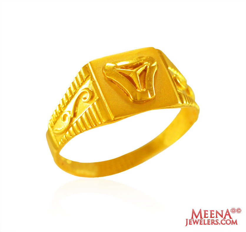 22k Gold Mens Thin Ring 