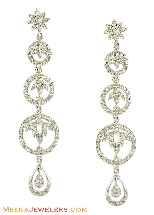 18Kt White Gold Designer Earring