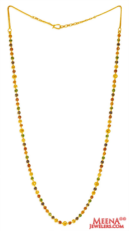 22K Gold Meenakari Chain 26 In