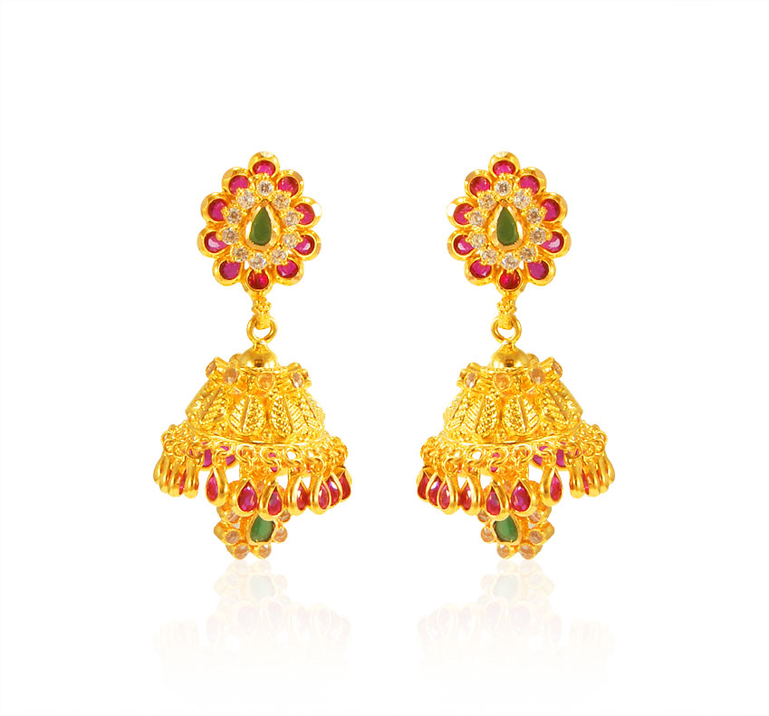 22karat Gold Jhumkhi Earring