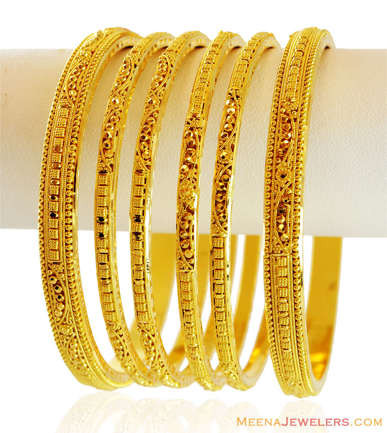 22k gold bangles set 6 pc bast15427 22k gold bangles 6 pcs set classic designed in 22k gold bangles set 6 pc bast15427 22k gold bangles 6 pcs set classic designed in