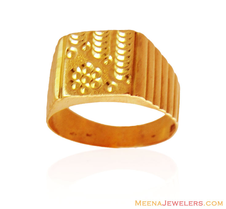 22K Solid Gold Mens Ring