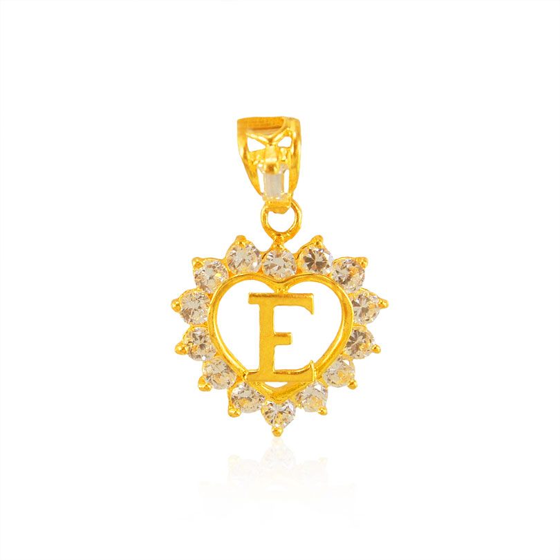 22Kt Gold Pendant with Initial (E)