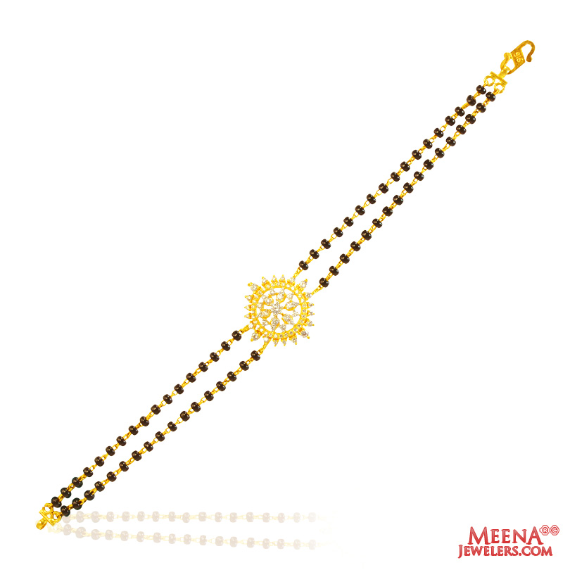 22Kt Gold Mangalsutra CZ Bracelet