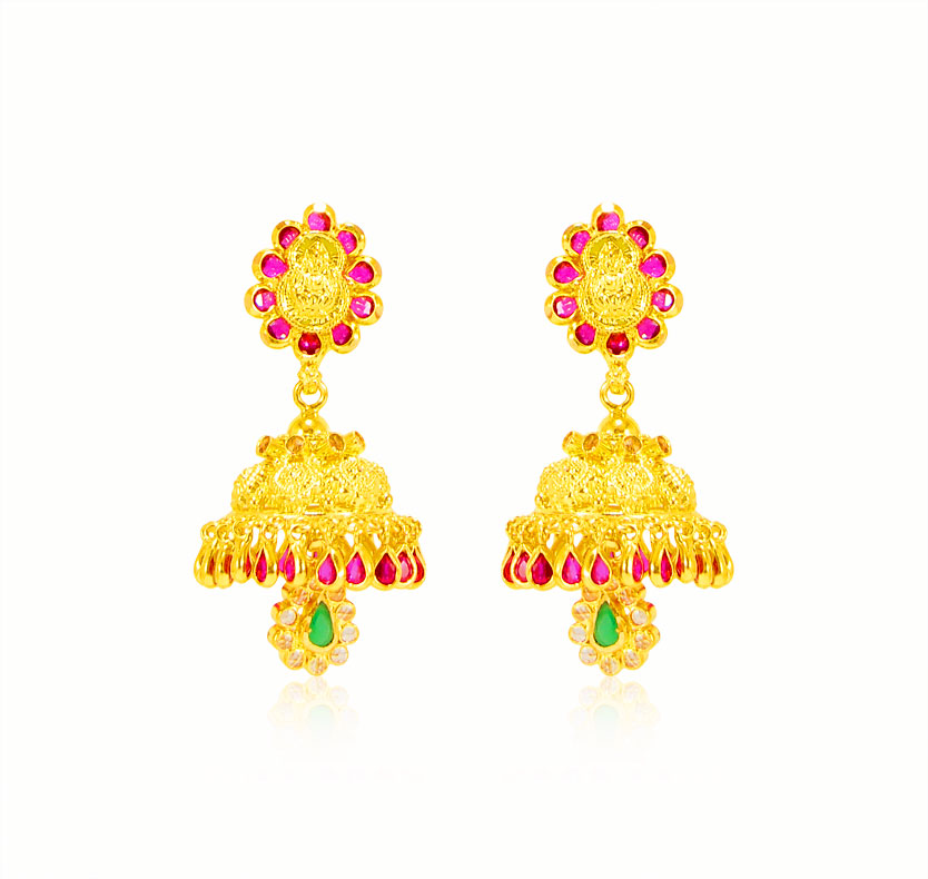 22k Long Chandelier Earrings