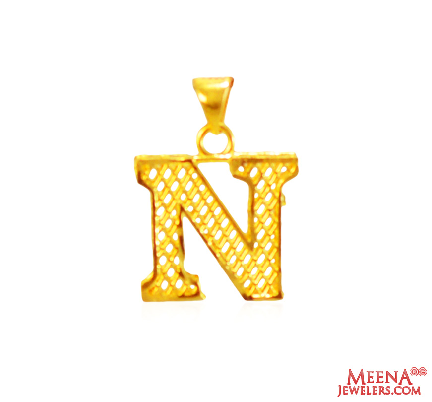 22Kt Gold Initial Pendant (N)