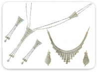 Sets (Necklace) >  White Gold Sets > 