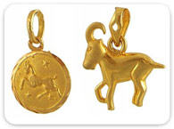 Astrological (Birthstone) >  Zodiac Gold Pendants > 