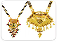 MangalSutra in 18K and 22Kt gold in different designs - A mangal sutra is  an Indian and Nepali symbol of Hindu marriage, consisting of a gold  ornament strung from a yellow thread