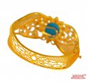  [ Stone Bangles > 22 Kt Gold Designer Stones Kada  ]