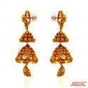  [ 22Kt Gold Fancy Earrings > 22Kt Gold Antique Long Earring  ]