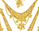 Detail View [ Bridal Necklace Sets > 22 Kt Gold Bridal Necklace with Long Earrings  ]