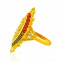  [ Ladies Gold Ring > 22 Karat Gold Three Tone  Ring   ]