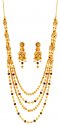  [ Bridal Necklace Sets > 22k Layered Meena Necklace Set  ]