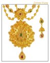  [ Bridal Necklace Sets > Exquisite 22K Gold Long Set  ]