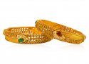  [ Antique Bangles > 22kt Gold Antique Kangan (2 Pcs)  ]