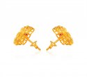  [ Precious Stone Earrings > 22K Gold Ruby Pearl Earrings  ]