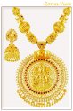  [ Gold Designer Sets > 22K Gold Temple Necklace Set  ]