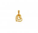  [ Fancy Pendants > 22K Gold Reversible Heart Pendant  ]