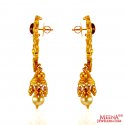  [ 22Kt Gold Fancy Earrings > 22K Antique Chandbali Earrings  ]