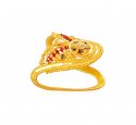  [ Ladies Gold Ring > 22K Traditional Three Tone Ring    ]