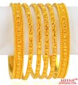 22k Gold Bangles Set of 6 - Click here to buy online - 7,320 only..