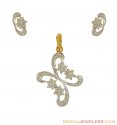 18 Karat Diamond Pendant Set - Click here to buy online - 3,937 only..