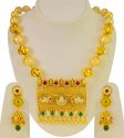 22K Gold Antique Necklace Set - Click here to buy online - 15,176 only..