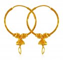 Indian Hoop Earrings (22K Gold) - ErHp6428 - 22Kt Gold Indian Hoop ...