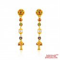 22K Gold Long Meena Earrings - Click here to buy online - 1,028 only..