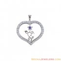 18K White Gold Heart Fancy Pendant - Click here to buy online - 527 only..