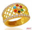 22 kt Gold Band with CZ - Click here to buy online - 442 only..