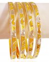 22Kt Gold Two Tone Bangles (4 PC) - Click here to buy online - 4,410 only..