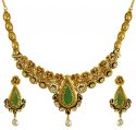 22Karat Gold Kundan Necklace Set - Click here to buy online - 7,061 only..